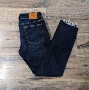 Lucky Brand Size 2 / 26 Lolita Skinny Dark Blue Jeans Mid Rise Denim Stretchy